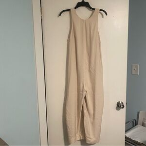 Love, Bonito Cream/Beige WideLeg Pants Romper Size 6 Neutral CotCore 100% cotton